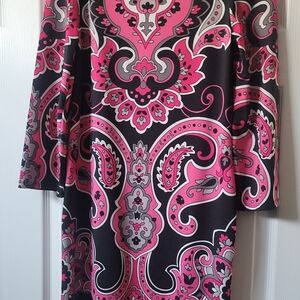 Pink and Black Paisley INC Mini Dress Sz S